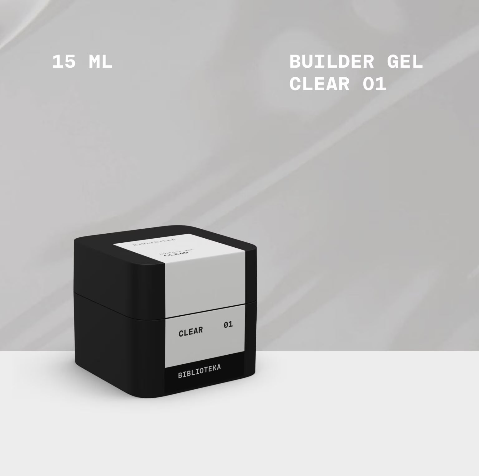 BIBLIOTEKA Builder Gel №01 Clear – Transparent Extension Gel, 15 ml