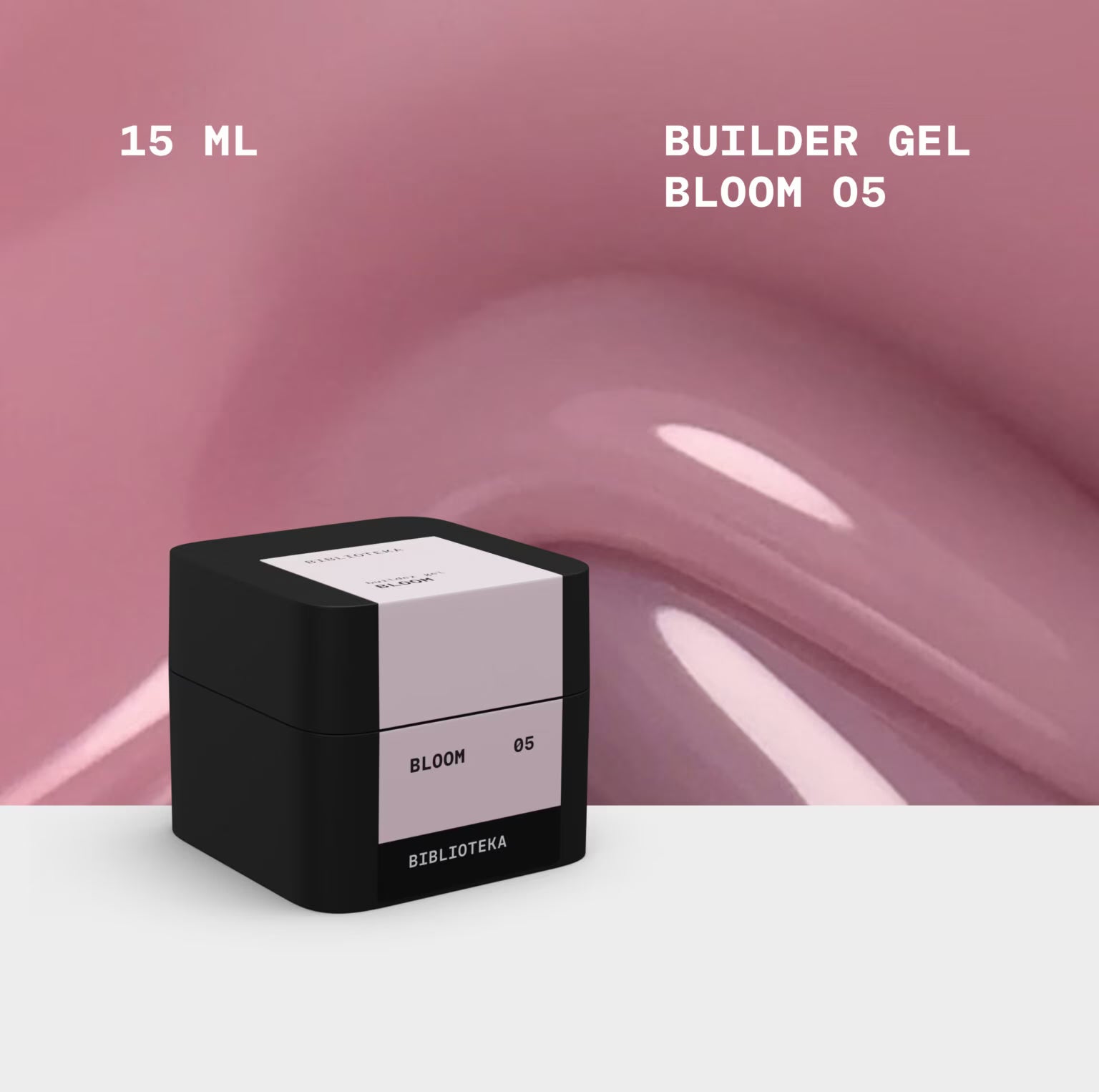 BIBLIOTEKA Builder Gel №05 Bloom – Pink Extension Gel, 15 ml