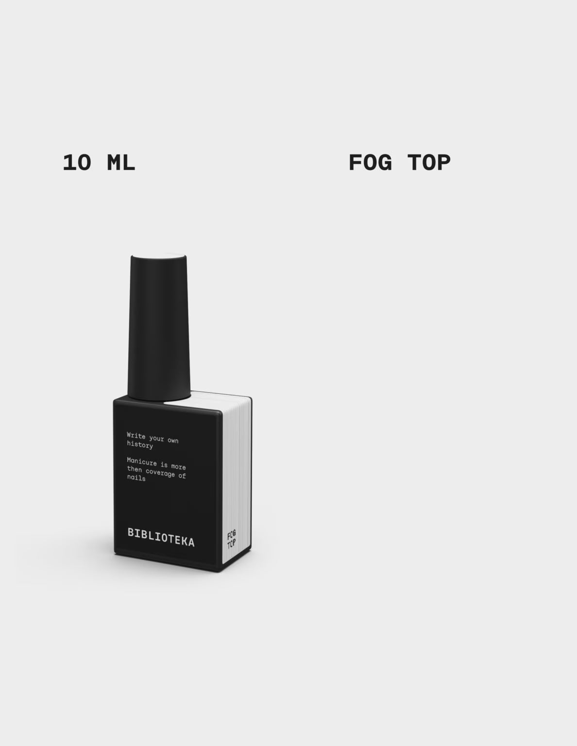 BIBLIOTEKA FOG TOP – Universal Matte Top Coat with a Sticky Layer, 10 ml